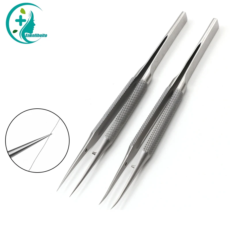 Fingerprint flying wire tweezers, stainless steel 0.15mm straight and fine pointed medical microscope series wire forceps