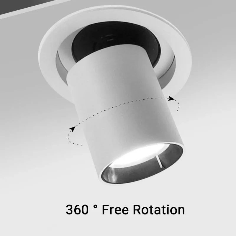 

Stretchable Spotlight LED Embedded 360 Degree Adjustable Angle Clothing Store Commercial Anti Glare Ceiling Spotlight AC200-240V