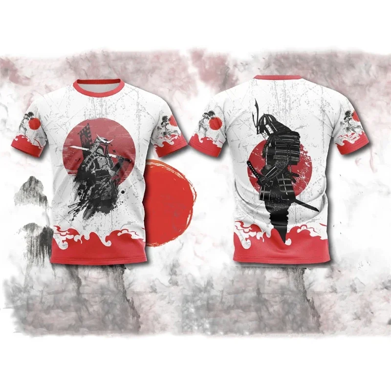 

Japanese Samurai 3D Print T-Shirt Men Women New Fashion Street Oversized Short-sleeved Tshirts Cosplay Clothing Funny Tops M