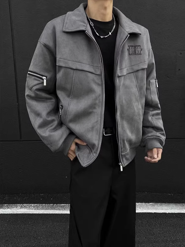 

Retro American Sle ort Pilot Jaet Men's Autumn Winter Cotton Thiened Warm Cotton Clothes High-End Feeling Cool Outerwear