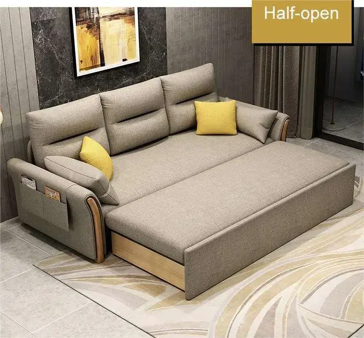 Customized Foldable Bed Sofa Pull-out Room Sofa Extra Bed Three-in-One Storage Sofa Kama Bed