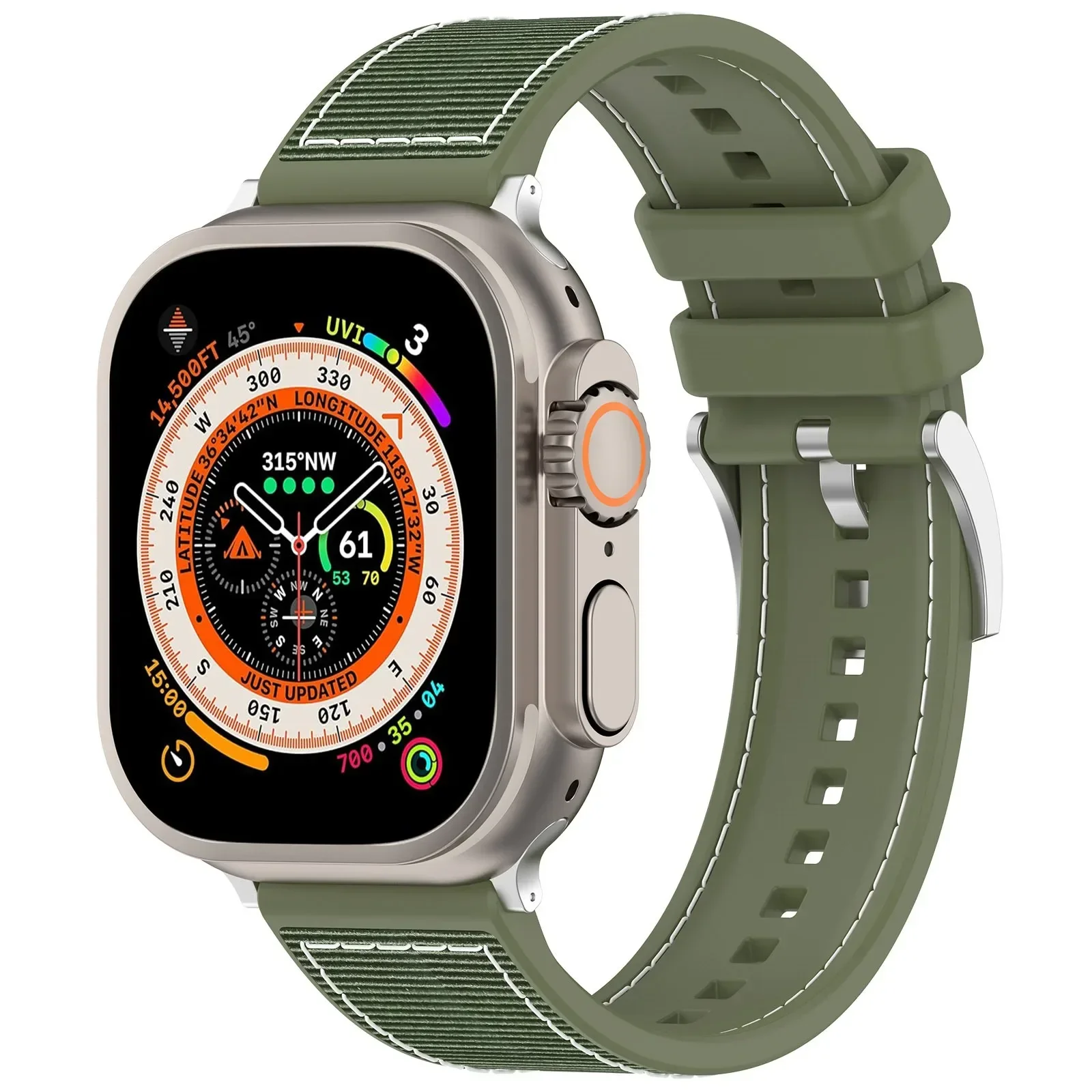 Pulseira trançada de silicone + nylon para apple watch ultra 2 49mm 10 42mm 46mm 9 8 7 45mm 41mm pulseira iwatch 6 5 4 se 44mm 40mm