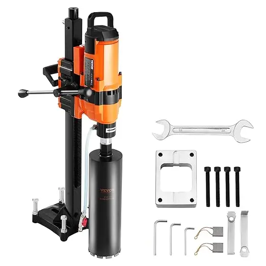 

Core Drill Machine, 0.8-11.8in Drilling Diameter Diamond Core Drill Rig with Stand and Core Drill Bit