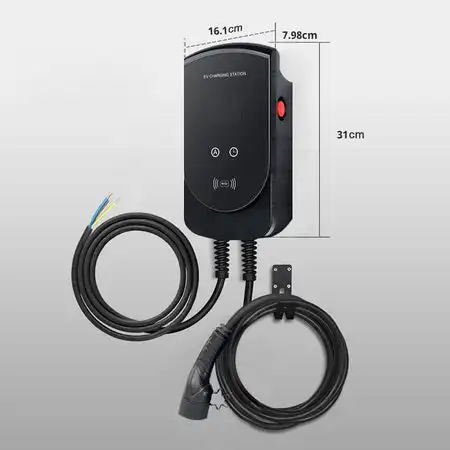 Fisher – chargeur AC à piles de 5m, câble avec écran LCD, boîte murale ev, station de charge 32a 7kw, Type 2 pour voiture ev