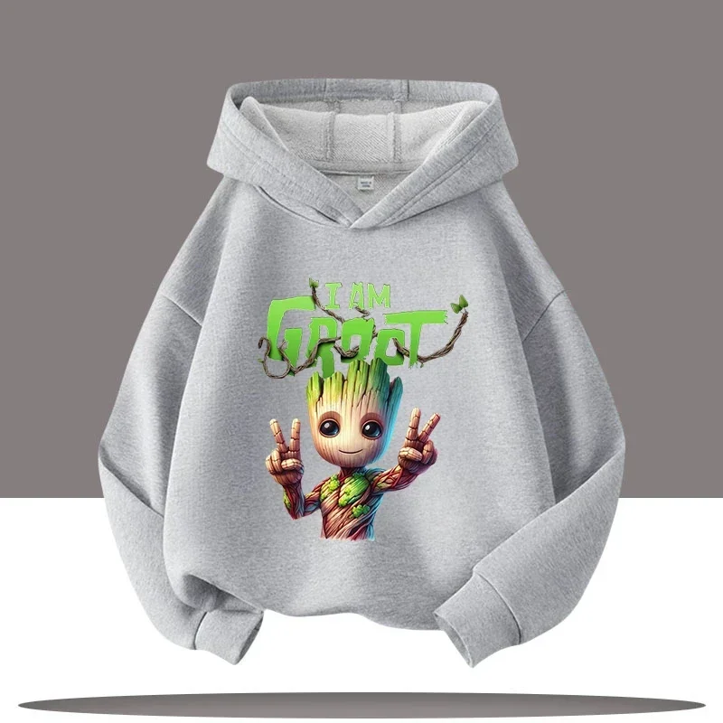 ملابس رياضية للأولاد، بلوزة كاجوال للفتيات، ملابس الخريف/الشتاء، سترة بقلنسوة للأطفال من Galaxy Guardians مع طباعة كرتونية، #4