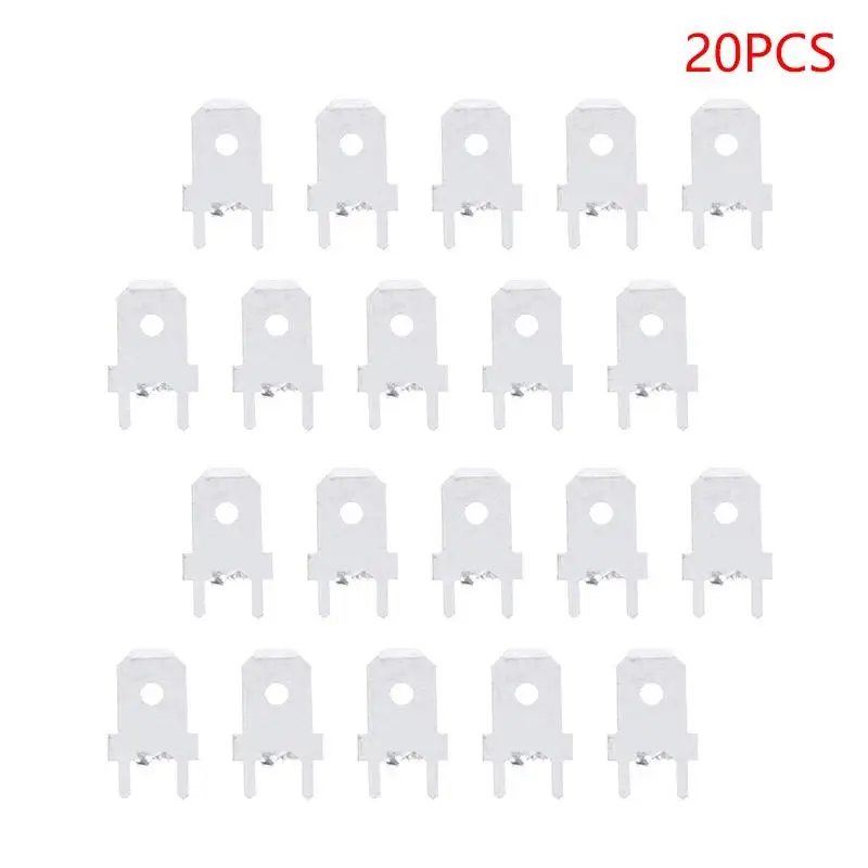 

10/20pcs PCB Welding Sheet 6.3 Lug Straight Insert Solder Terminals 6.3mm Copper Male Crimp PCB Block Board Terminals