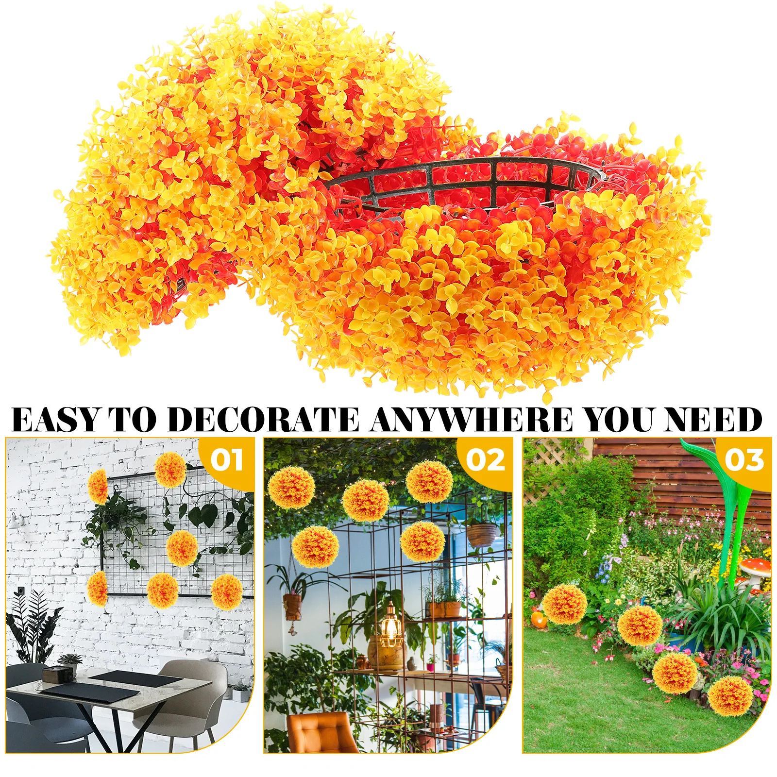 

Artificial Eucalyptus Leaf Simulation Grass Ball Lightweight Decorative Hanging Ornament Indoor Outdoor Home Party Decoration