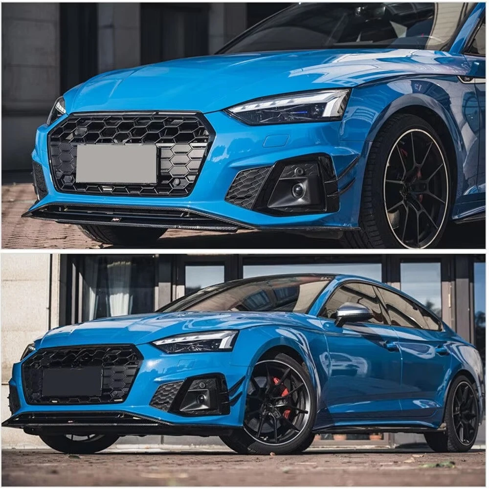 Fits A5 S-LINE S5 2020UP Dry Carbon Front Bumper Lip Diffuser Side Skirt Body Kit