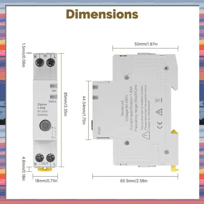 AC18(Guaranteed) Zigbee Tuya Smart Circuit Breaker 63A APP Control Electricity Monitor Fireproof Retardant Alarm Threshold Set V