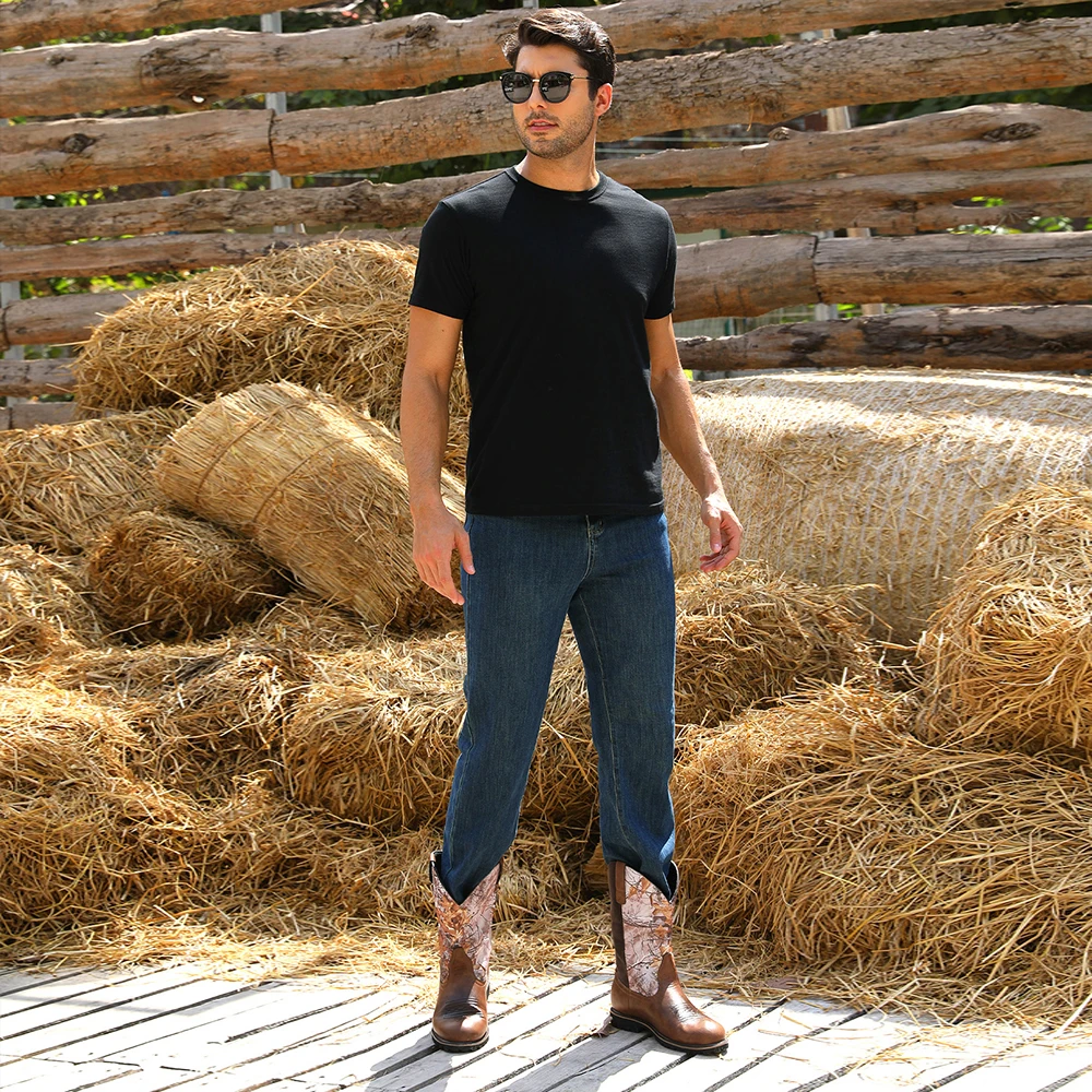 

Мужские ковбойские сапоги 11, ботинки в стиле вестерн в стиле ретро с широким квадратным носком, прочные классические модные ботинки с вышивкой