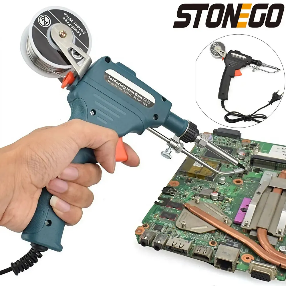 

Automatic Soldering Gun 60W Handheld Internal Heating Soldering Iron Welding Tool Kit 110V 220V Smart Solder Wire Feed Welding Station Iron Stand for Electronic Circuit Board PCB Repair