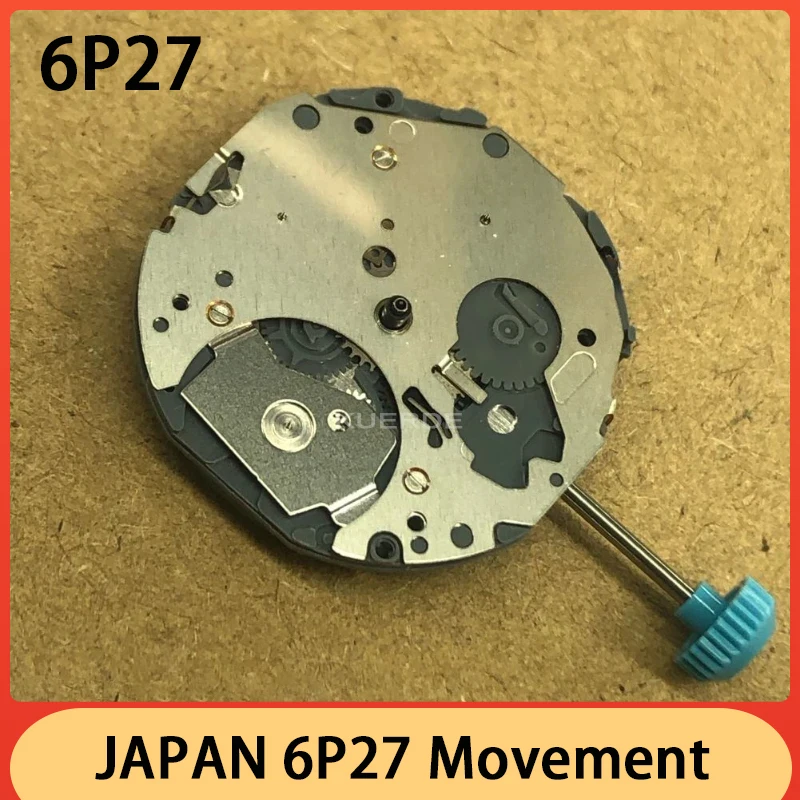 Japão 6P27 Quartz Movement Watch, 6, 9, 12 Pequenos Segundos, Acessórios, Tempo de Viagem Preciso, Qualidade Estável, Brand New