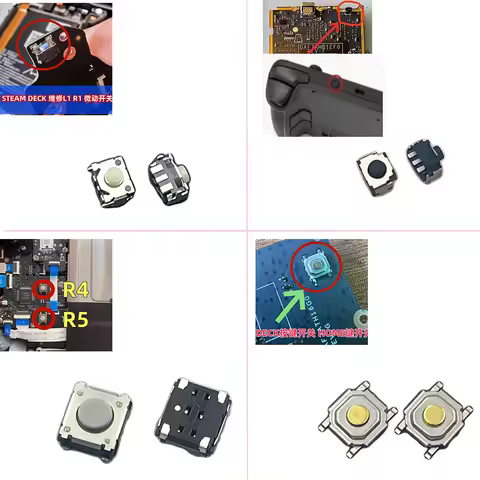 30PCS Replacement For Steam Deck Console Right Left /L1R1 / R4R5/ Home /Power Micro Switch Button Shoulder Trigger Key Button