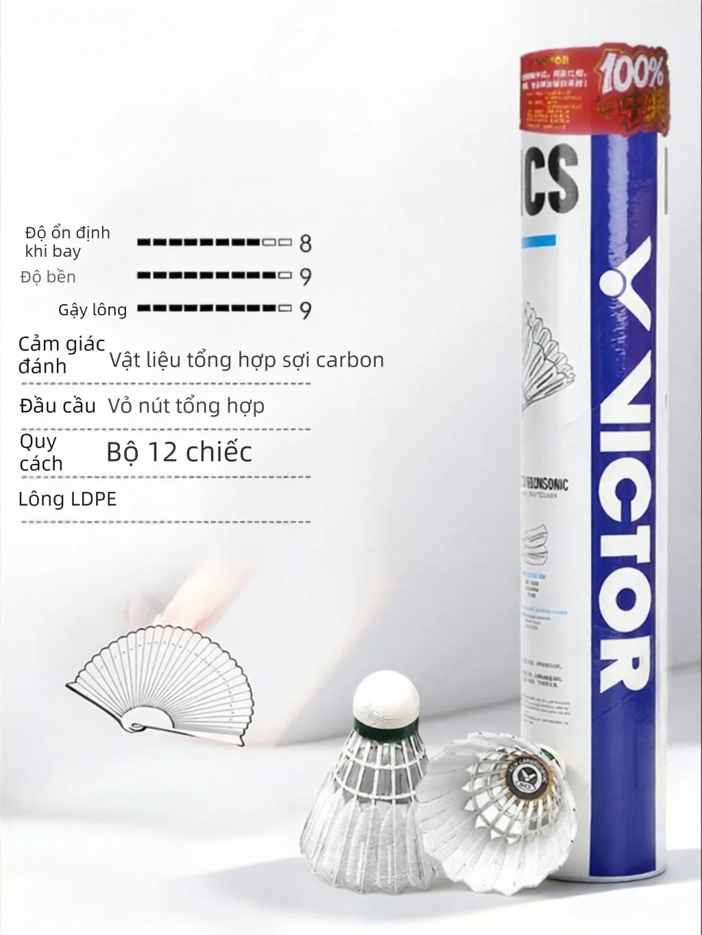 Victor | Quả cầu lông Victor Victory Carbon Sound NCS MAX mới được nâng cấp siêu bền và ổn định.