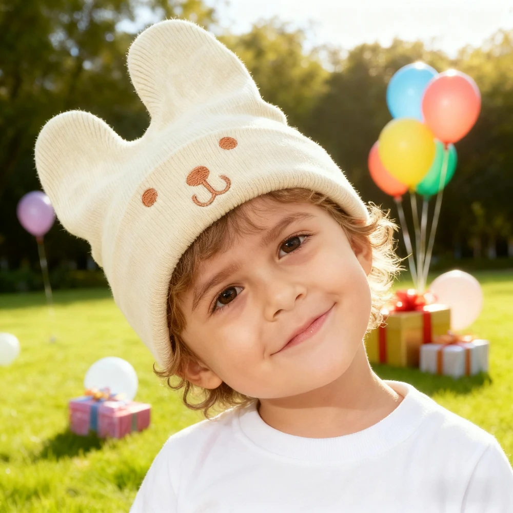 

MINISO Newborn Knit Hat Baby Hat Warm Winter Outdoor Hat Suitable for Both Boys Girls Baby Birthday Gift New Products for Winter