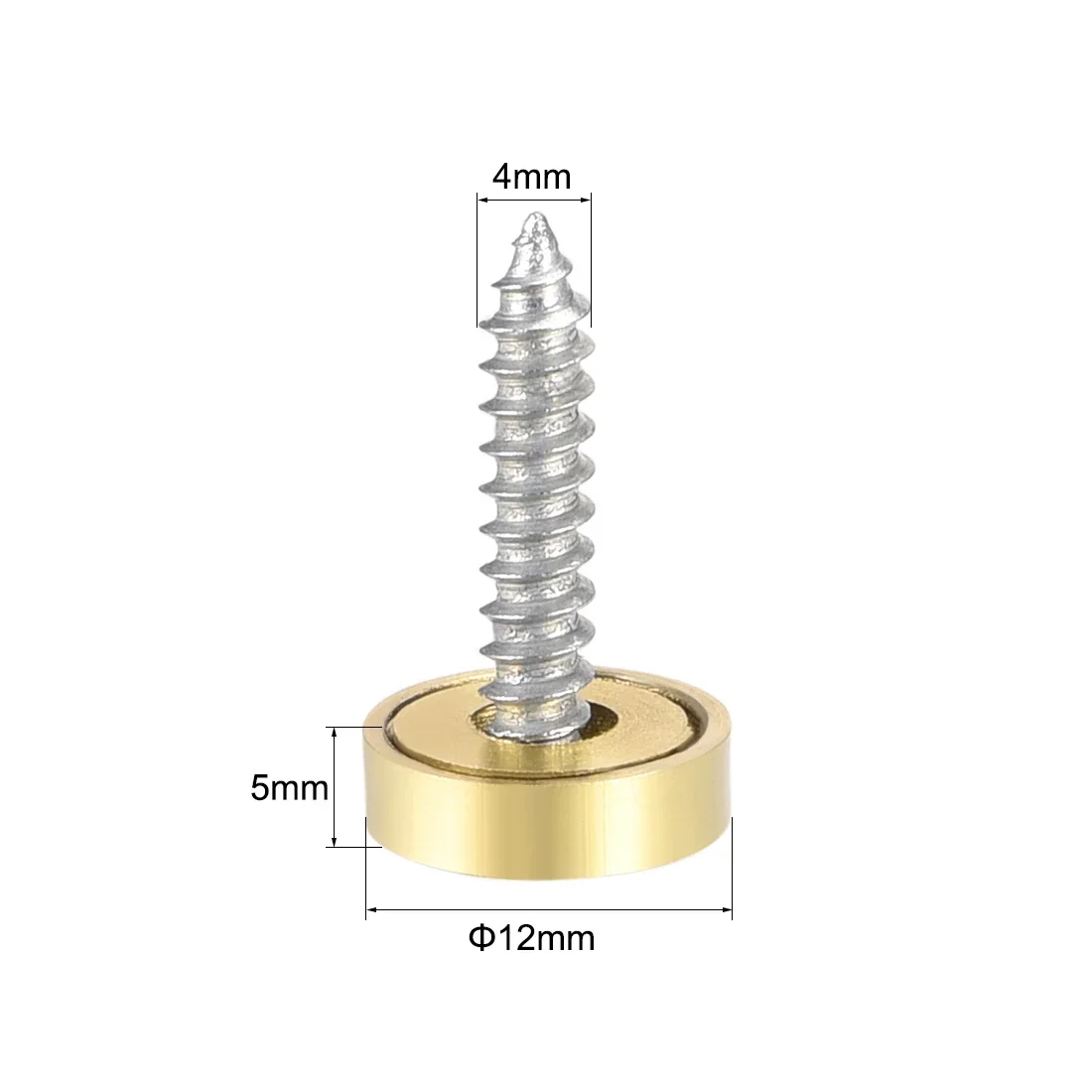 Uxcell 장식 캡 커버 손톱 광택 골드 실버, 거울 나사, 2 개, 4 개, 8 개, 10mm, 12mm, 14mm, 18mm, 22mm, 25mm