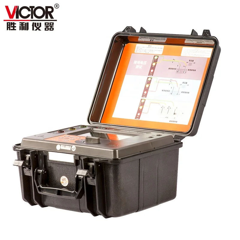 VICTOR 4105C Digital Ground Resistance Tester Soil Resistivity Electrical Tester Light Protection Inspection Large LCD Display