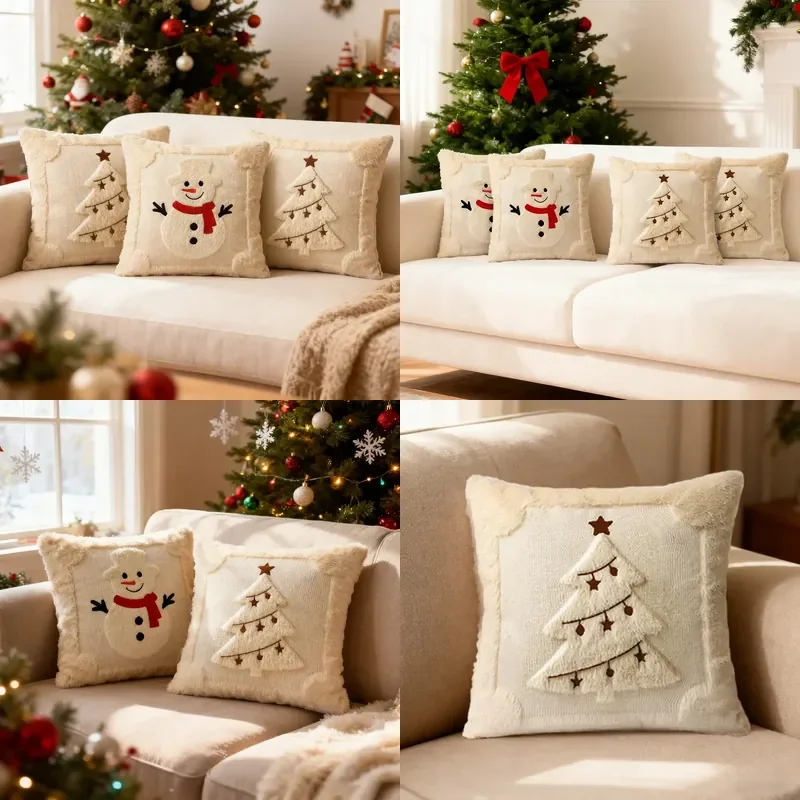 Nordic Christmas tree snowman pillow cover home living room holiday decoration pillow sofa pillow cushion cover wholesale