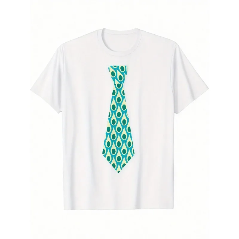 

Funny Fake Tie T Shirt Peacock Feather Pattern Mens Party Tee Fathers Day Gift Groomsmen Outfit Summer Casual Shirt