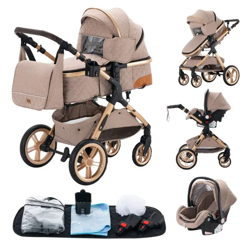 3-in-1 babyreisysteem, lichtgewicht kinderwagen voor pasgeborenen, all-terrain, compact opvouwbaar, winterkinderwagen, buggy