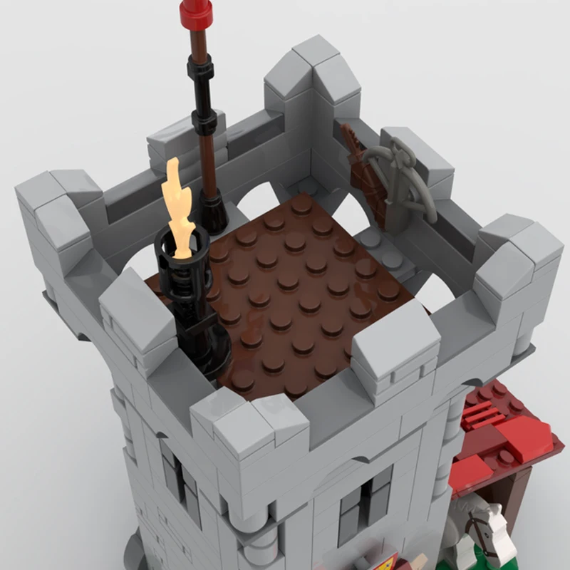 medieval watch tower outpost bricks military lookout tower outpost beacon horse stable blocks moc modular medieval bricks castle