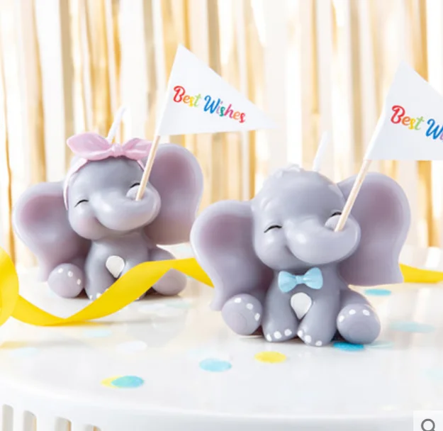 DW0306 Girl Boy Soap Animals Soap Candles Cute Baby Elephant Candle Silicone Moulds Clay Resin Handmade Soap DIY Moulds PRZ