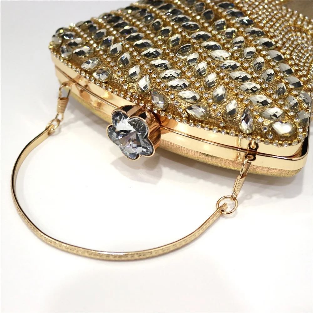 Quasten-Kristall Damen-Abendtasche mit Wassersteinen, Glänzende Modische Damenhandtasche, Luxuriöse Geldbörse – Detail 7
