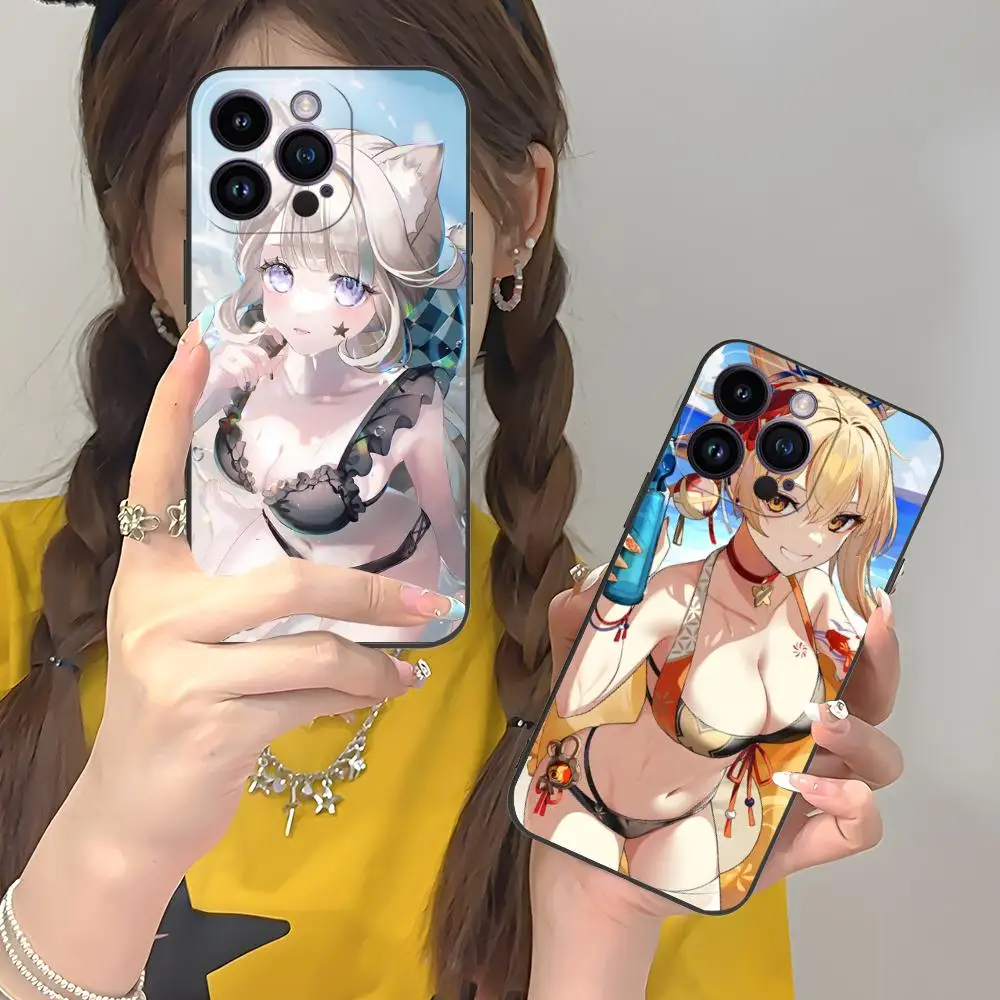 

Чехол для мобильного телефона Genshin Impact Ecchi для iPhone 17, 16, 15, 14, 13, 12, 11 X XR XS 8 7 Pro Max Plus Mini Цветной защитный красивый