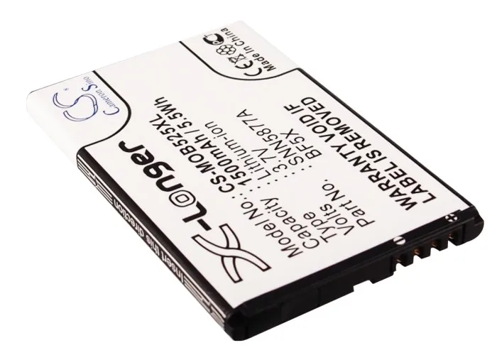 1500mAh BF5X SNN5877A batería para Motorola MOTO ME525 MB520 Bravo XT760 Jordan MB526 Defy ME525 ME863 defy XT Electrify XT535 XT