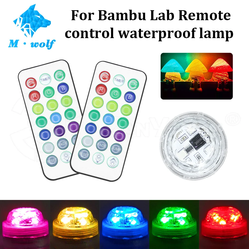 For Bambu Lab RGB LED Remote Control Waterproof Lamp KC020 Multicolour Atmosphere Lights Decorative Lights for 3D Printers
