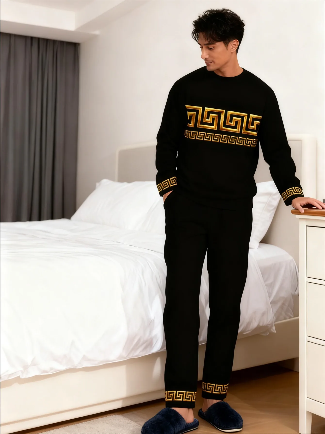 

2-piece Men's Dual-use Casual Set for Home and Outdoor Wear - Versatile Fit + Breathable and Skin-friendly