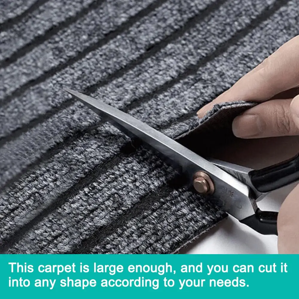 قريب من الأرض، غير قابل للانزلاق ومضاد للحشف، بوليستر قوي الامتزاز، سجادة باب كلاسيكية مخططة لأرضية المطبخ