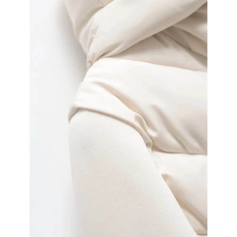 

Autumn and Winter New Women's Zipper Detail Patchwork Long-Sleeve Hooded Cotton Jacket