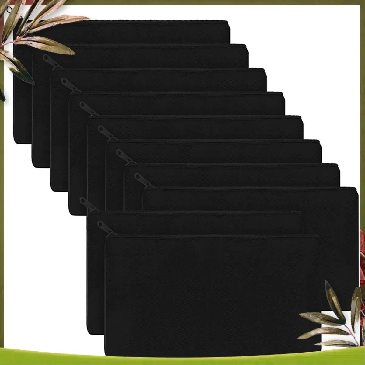 

New-20Pcs Canvas Makeup Bags Canvas Zipper Pouch Bags Pencil Case Blank DIY Craft Bags Cosmetic Pouch