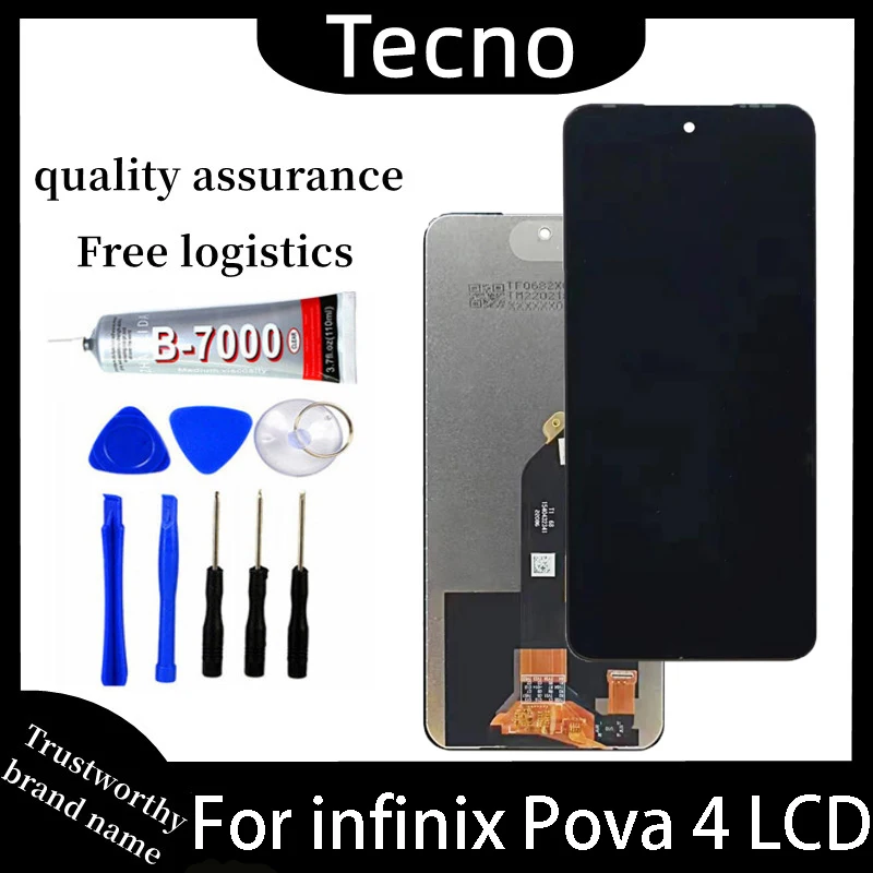 

100% Протестировано 6,82 дюймов. ЖК-дисплей с дигитайзером для Tecno pova 4 pova 4 LG7 LG7N, запчасти для установки и обслуживания