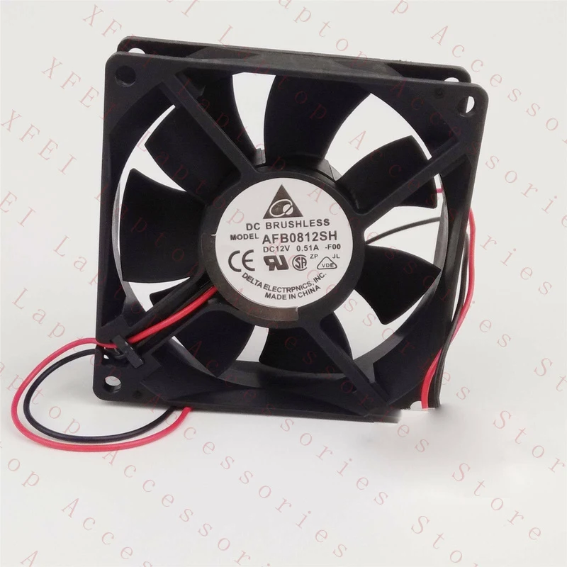 D  1PC AFB0812SH F00 Delta Cooling Fan 12V 0.51A 8cm 3Pin double ball speed New