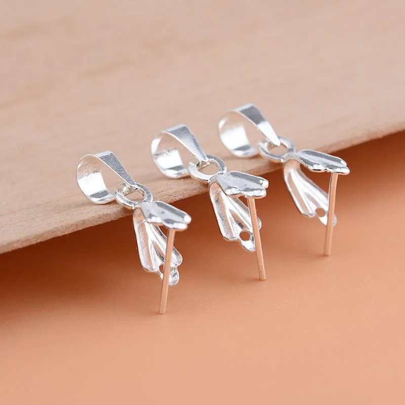 

5PCS S925 sterling silver jewelry accessories, with pin melon seed buckle, pendant clip, handmade DIY pendant buckle