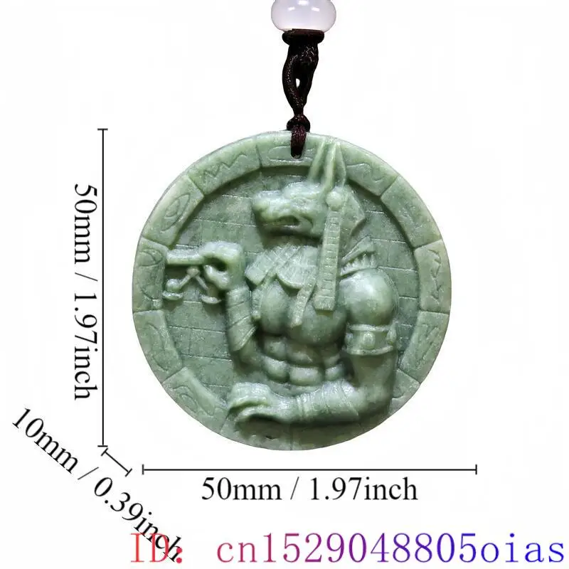 Natural Real Jade Death Anubis Pendant Necklace Gift Gifts for Women Men Designer Amulet Chinese Talismans Carved Jewelry