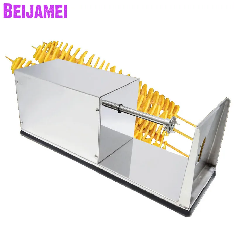 Beijamei comercial batatas fritas cortador de aço inoxidável espiral batata slicer torção batata chips que faz a máquina