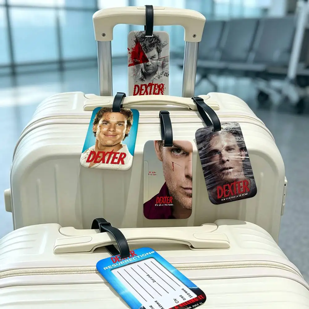 Dexter Morgan Character  PVC Anti lost Luggage Identifier Tag Removable Information Card Holder Travel Baggage Tag