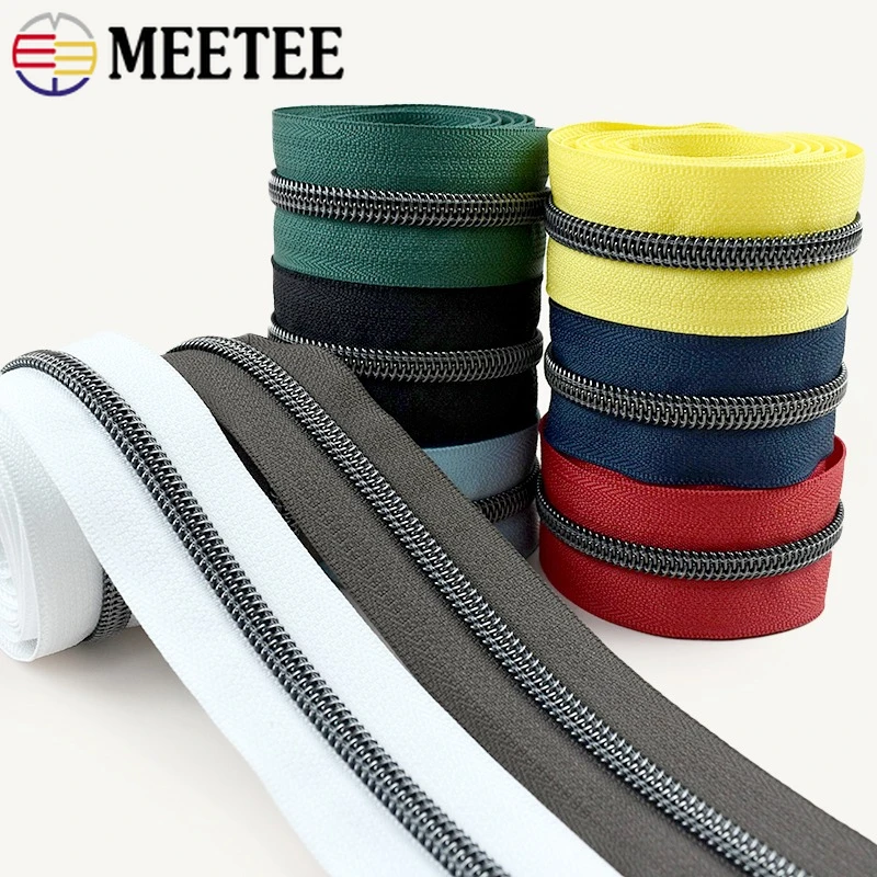 

2/3/4M 5# Colorful Nylon Zipper Tape Jacket Luggage Closure Zippers Backpack Shoes Replace Zips Repair Kits Sewing Accessories