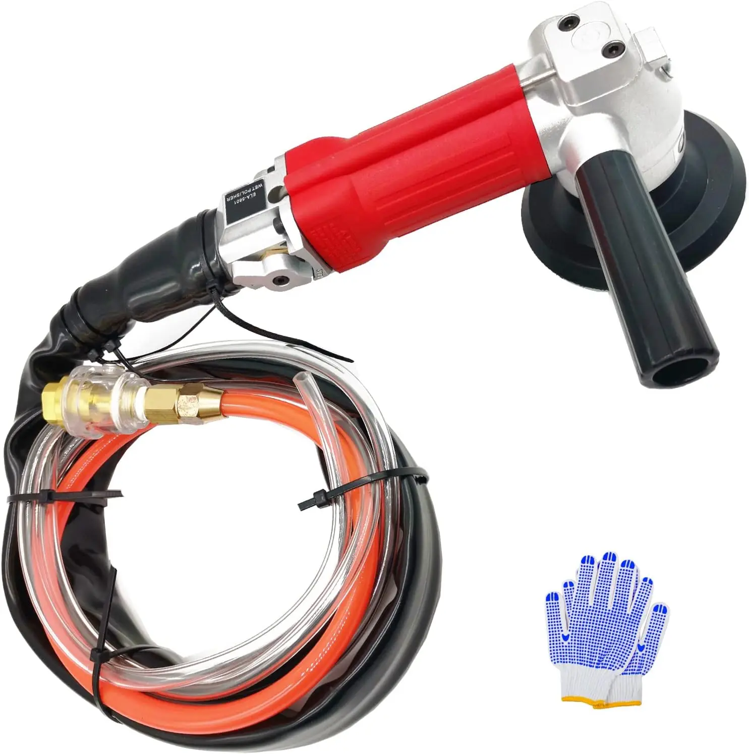 Air Stone Polishers 4 Inch Pneumatic Water Grinders Air Powered Wet Sander with Rear Exhaust 5500 Rpm for Granite Marble Concret