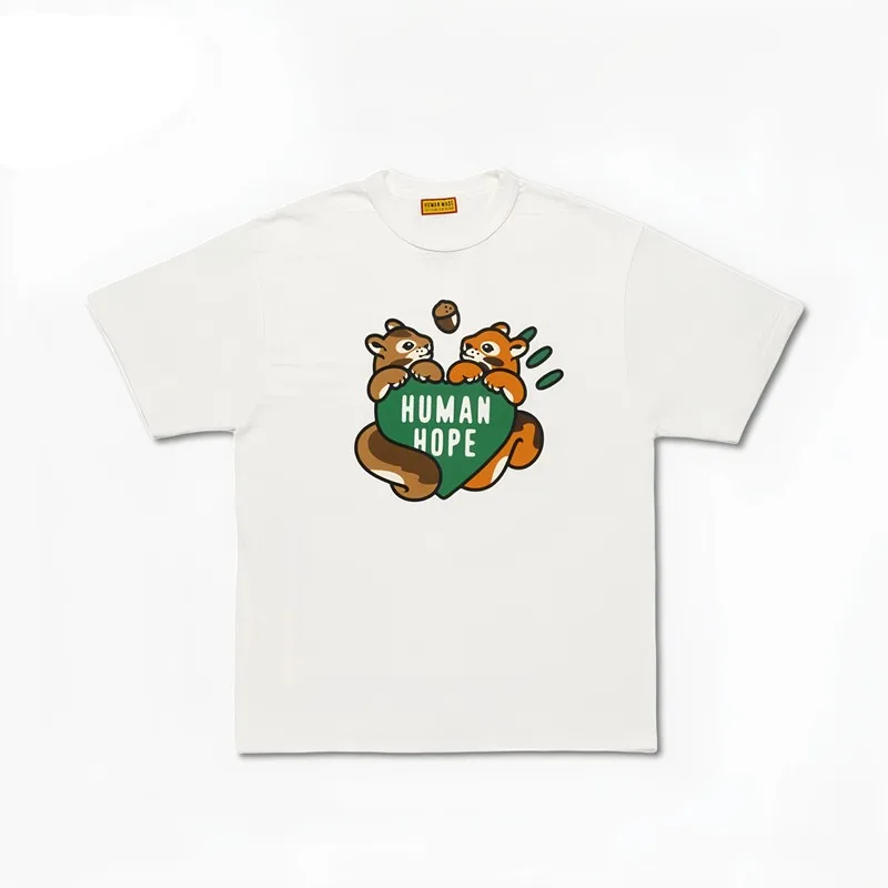 Human Made FW25 Squirrel Print T-Shirt, J-Hope Collaboration Crewneck Tee for Unisex