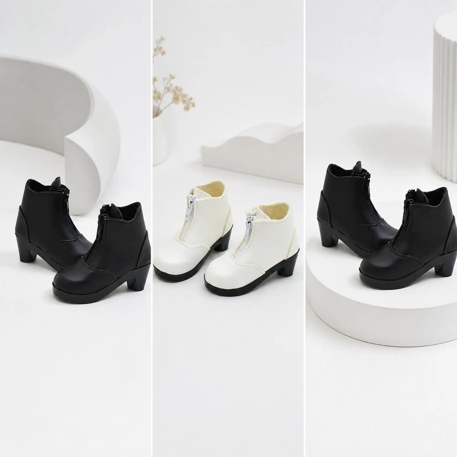 Stylish BJD Doll Shoes Boots for 30cm Dolls PU Leather Design for Photography and Imaginative Play