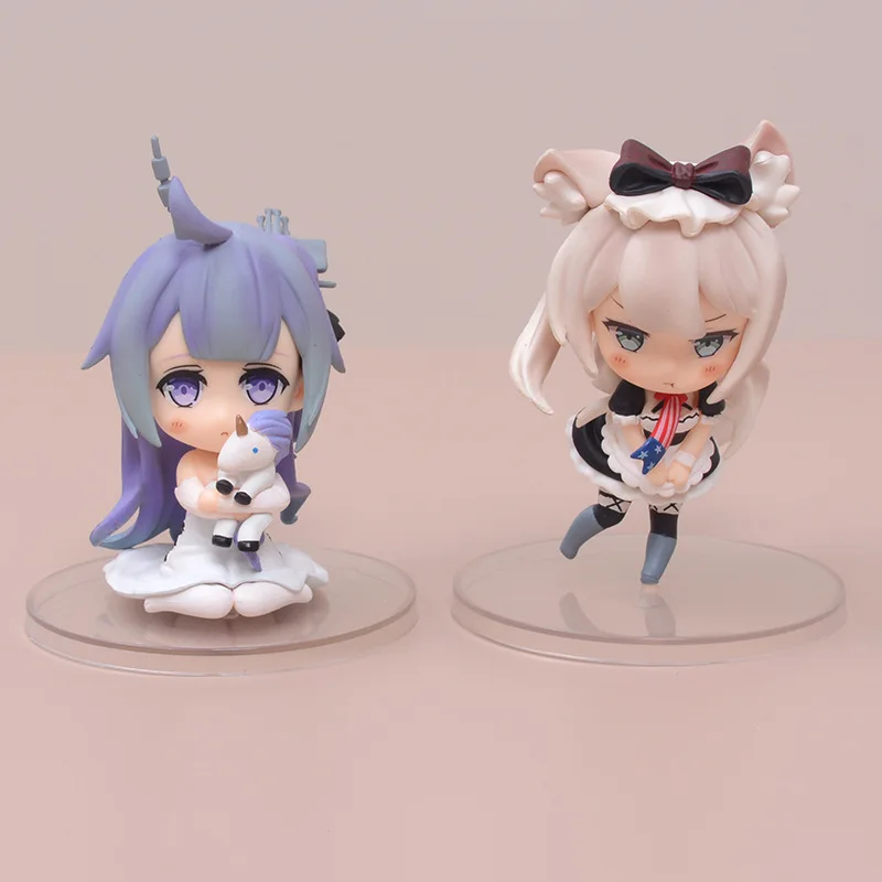 Blue Line Unicorn Harman Q Edition Two Maid Dress Doll Decoration Models Anime Handmade Box Model Toys