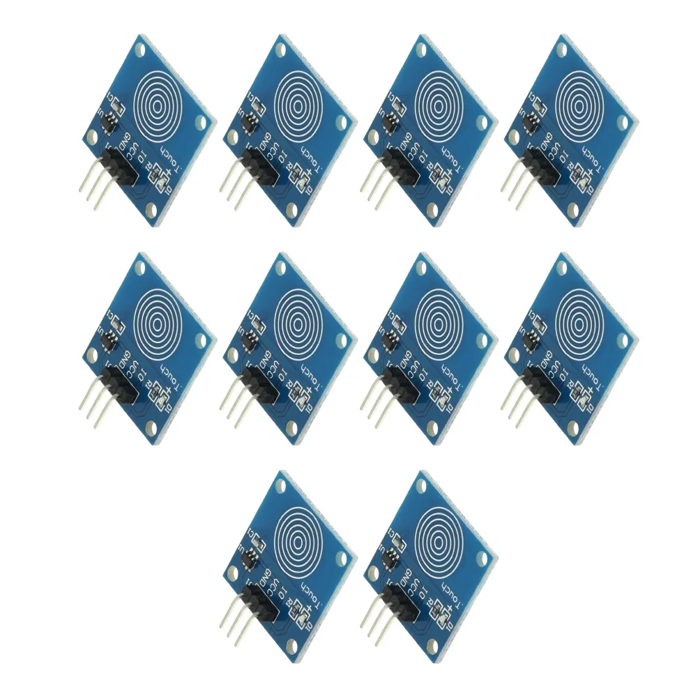 20pcs TTP223 touch sensor modules with 3-pin connection for VCC GND and signal output suitable for DIY and automation projects