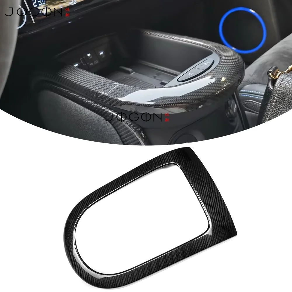 

For Hyundai Ioniq 5 2023+ U Shape Interior Strips Charger Port Upper Cover Real Carbon Fiber Decoration Accessories