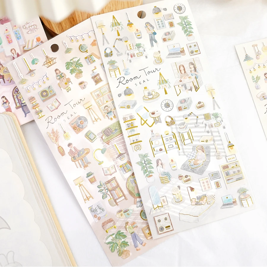 Girls Daily Life Stickers Scrapbooking Diy Journal Stationery Sticker Sheet Aesthetic Deco Art Supplies Gift