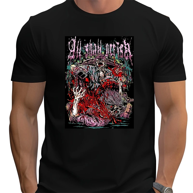 

Men's TShirt Short Sleeve Shirt All Shall Perish Rock Tee Women Hiphop Shirts(3)