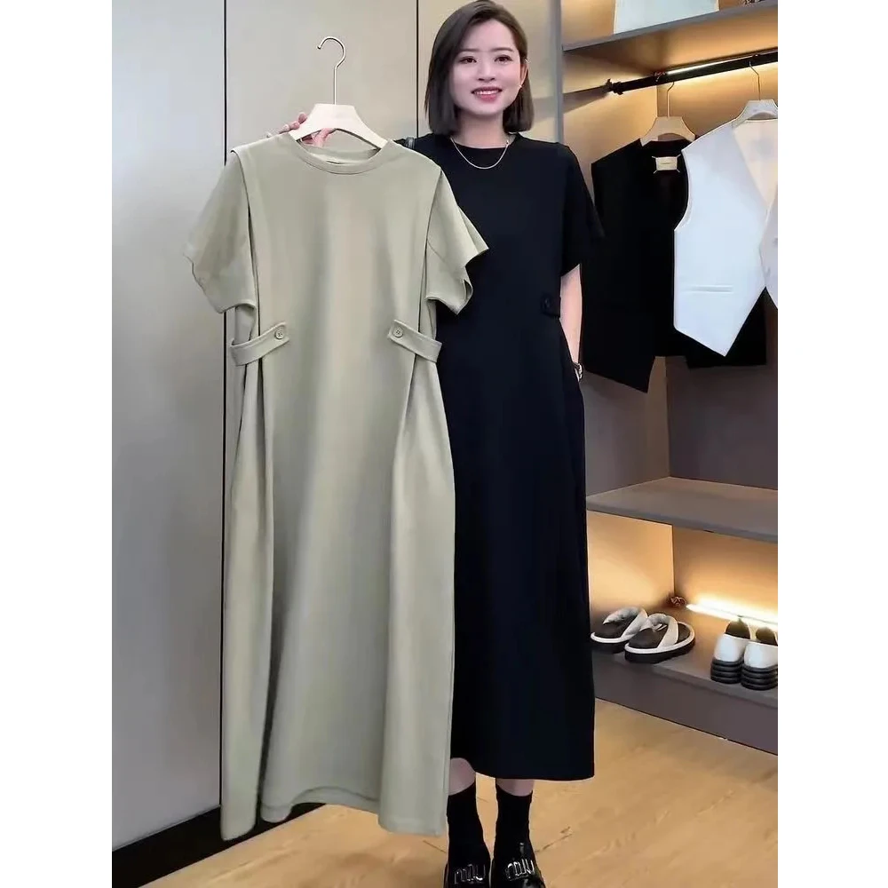 

2024 New, Fashion Summer Dress ,For Women Clothing, Casual Large Size Home Dresses, Korean Short Sleeve Summer Dress ,Vestidos